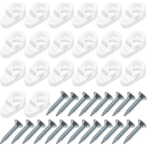 20 clips de porte en verre, vis de fixation faciles à installer, pour poignées, boutons et charnières de placards et armoires (302) (1/5)