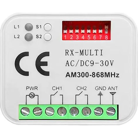 Interrupteur à distance universel, module de commande à distance multifréquence 9 à 30 V, 300 à 868 MHz, module de commande à distance bidirectionnelle (1/5)