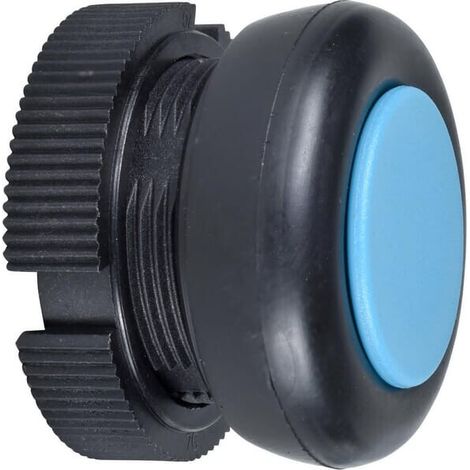 Blauer Druckknopf mit ergonomischem Design und 220-V-Spannung.