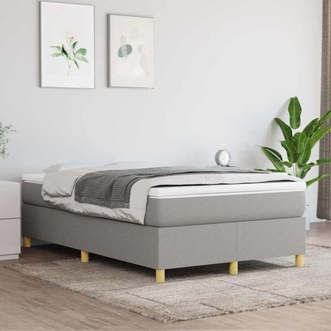 Sommier à ressorts de lit - Sommier pour Adulte et Enfant - Gris clair 120x200 cm Tissu BV809596 - BonneVie (1/5)