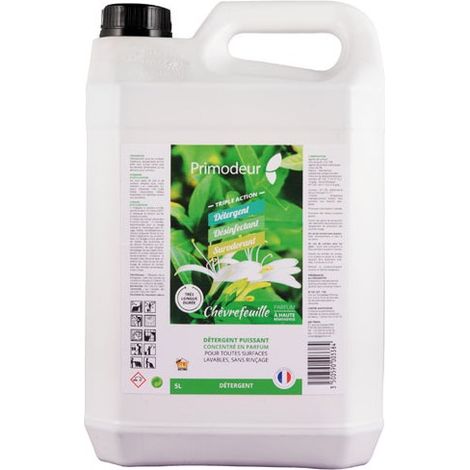 PRIMODEUR - Détergent désinfectant surodorant 3D - chevrefeuille - 5 L (1/2)