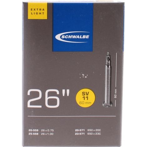Schwalbe Schlauch SV 11 extra leicht 26x0.75-1.00" 20/25-559/571 SV60mm