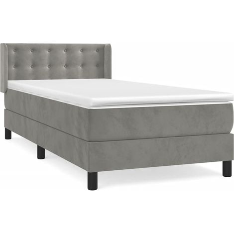 Maison Exclusive - Cama box spring con colchón terciopelo gris cl (1/5)