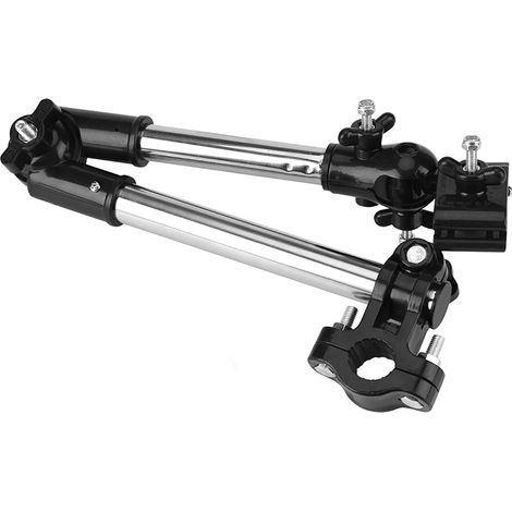 Support extensible réglable à 360° pour parapluie, poussette, landau, vélo, chaise (noir) (1/5)