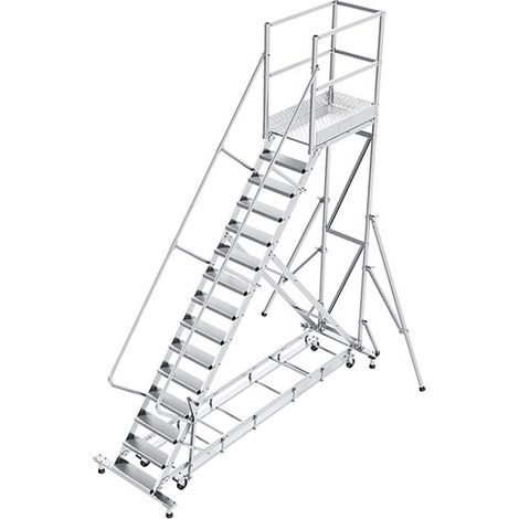 Piattaforma con ruote 13 gradini - Altezza massima di lavoro 4.60m - PTF113-PT-KRE