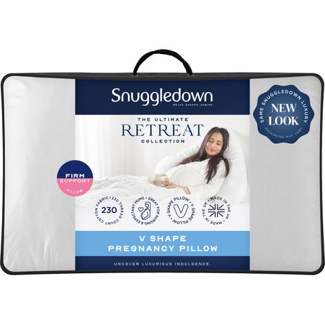 Snuggledown Retreat V Shape Pregnancy Pillow, Firm, 1 Pack