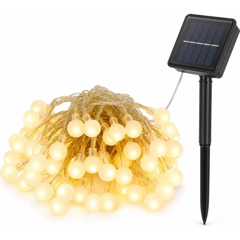Guirlande Lumineuse LED Boules Blanches, Blanc Chaud, 200 LED, 20 m, 24 V, Jardin et Camping (1/5)