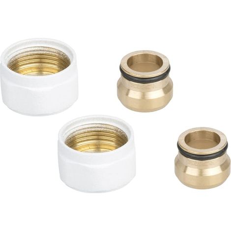 Kupfer-Klemmverschraubung für Heizkörper, 15 mm x M22, weiß, LUXRAD, 2 Stück