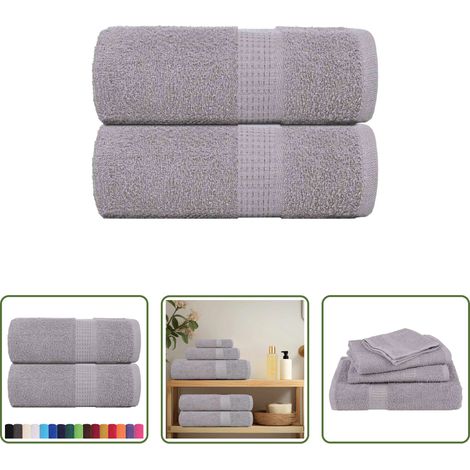 vidaXL Gesichts-Handtuch - Waschtücher FROGN 2 Stk. Grau 30x30 cm 360 g/m² (1/5)