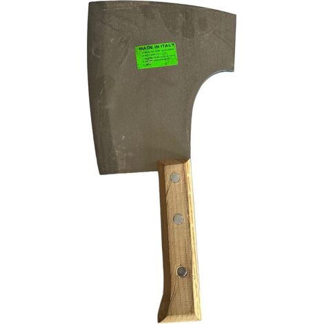 Mannaia Macellaio Tipo Genova 1,5 kg Con Lama in Acciaio con Manico in Legno 23 cm