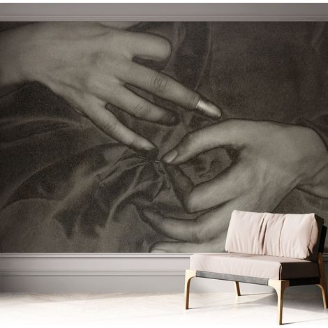 Papier peint adhésif autocollant pour salon chambre à coucher peint imprimé Installation facile Matière des mains 312x219 cm (1/5)