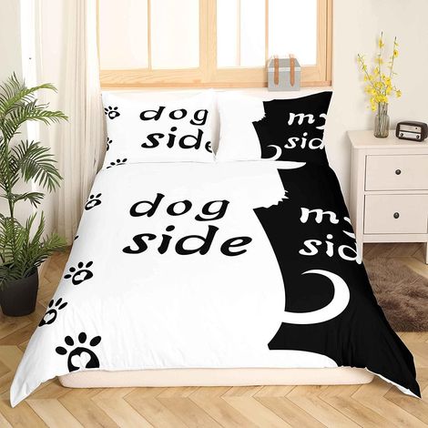Bettwäsche Set 155x220 cm mit Hundemotiv, 2-teilig, Mikrofaser