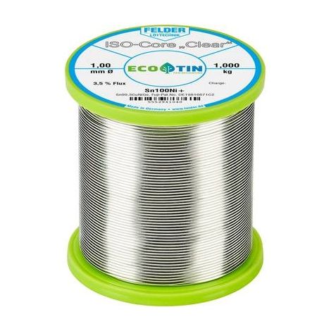 Felder ISO-Core Clear Sn100Ni+ hilo de soldadura de plata 1 mm 1 kg