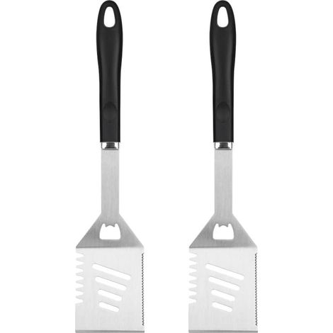 Professionelles Grillspatel-Set (1/2/3-teilig) – Extra langer 44,5 cm Edelstahlspatel mit Flaschenöffner – Hitzebeständiger, rutschfester Griff – Perfekt für Hamburger und Steaks (2)