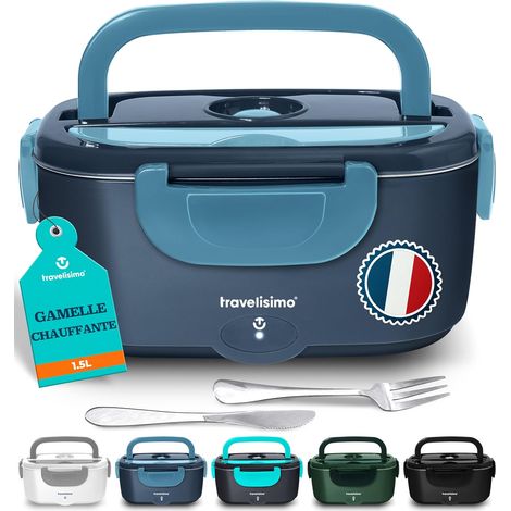Gamelle Chauffante 100W Lunch Box Chauffante 1,5L Chauffe Plat Electrique 3 en 1 220V 24V 12V, Marmite Electrique, Acier Inoxydable, Chauffe plat Voiture pour Voyage et Bureau (1/5)