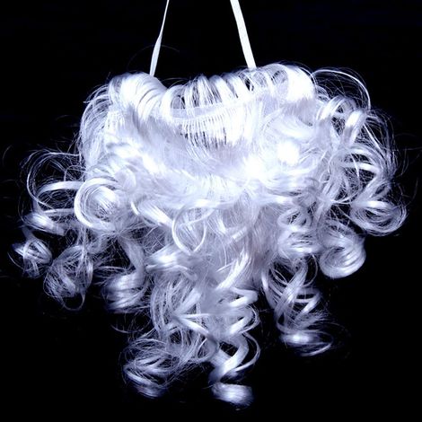 Barbe De Pere Noël Pour Skeleton - Barbe Blanche En Fibres Synthétiques - Accessoire Décoratif Pour Décoration Extérieure De Noël - 1 Pièce