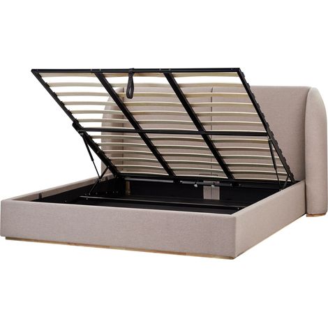 Ottoman Bed Fabric MONESTIER 180 x 200 cm (EU Super King) Taupe