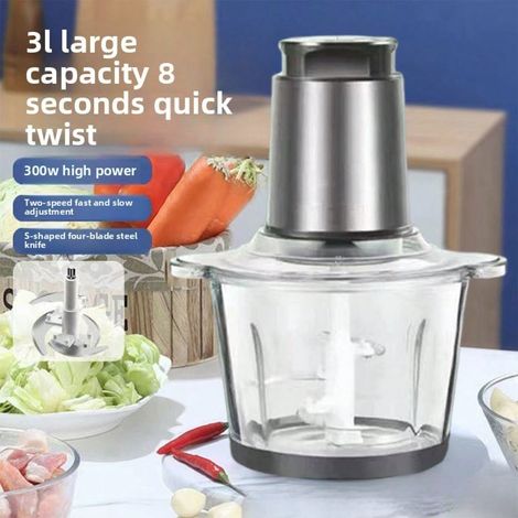 Hachoir à viande domestique en acier inoxydable, mixeur, viande hachée, casse-glace, machine à découper les légumes, hachoir électrique multifonction (1/5)