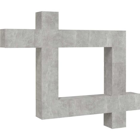 Maison Exclusive - 9-tlg. TV-Schrank-Set Betongrau Holzwerkstoff (1/5)