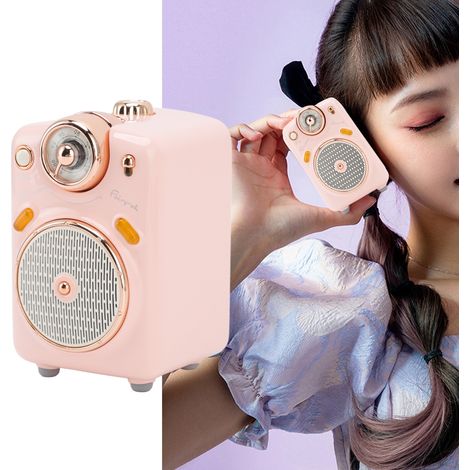 Radio FM, enceinte Bluetooth, microphone karaoké, mini enceinte portable rétro (1/5)