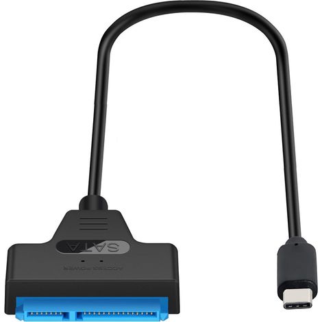 Adaptateur de boîtier USB 3.0 Type-C 5 Gbit/s vers SATA 22 Broches 7+15 pour Disque Dur SSD/HDD 2,5 Pouces Classe de Stockage de Masse (1/5)