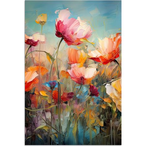 AFFICHE Fleurs - Aquarelle - Art - Botanique - Nature Tableau Décoration Murale 80x120 cm (1/4)