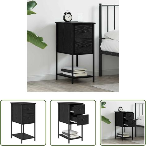 Rangement chambre - Cabinet de chevet Chêne noir 32 x 42 x 70 cm Bois d'ingénierie (1/5)