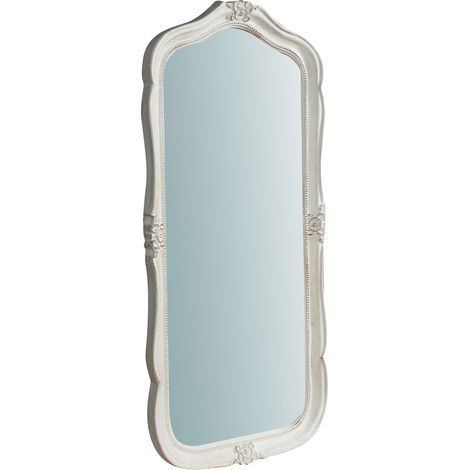 W47xDP4xH100 cm Made in Italy sized wood made white finish wall mirror