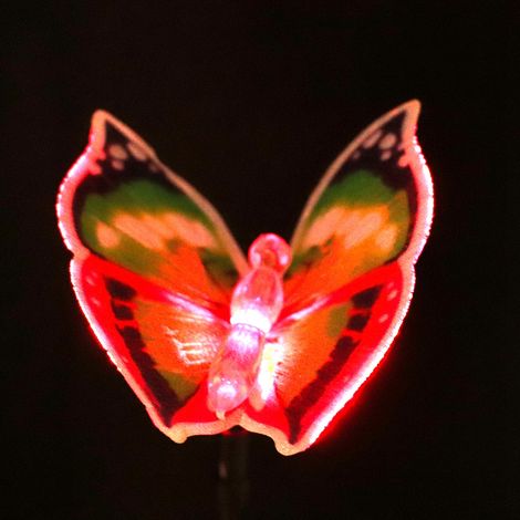 Lampe de jardin LED papillon multicolore étanche à énergie solaire (verte) (1/5)