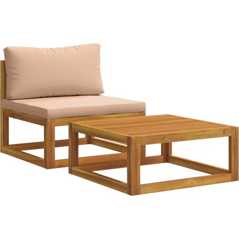 Ecksofa mit Kissen 100 % Polyester Solid-Acacia Natur vidaXL