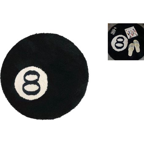 Tapis de bain rond, diamètre 60 cm, ultra doux et confortable, avec motif original, idéal pour décorer et aménager la salle de bain (1/4)