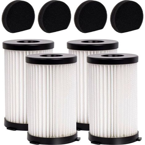 4 HEPA filters + 4 sponges compatible with MooSoo D600/D601, iwoly V600, Ariete Handy Force 2759/2761, and Conga Thunderbrush 520/550/560 (1/5)