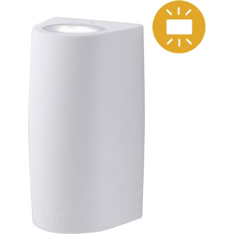 wandleuchte marta 2xgu10 6w mit druckknopf cct (2farben) ip55 l.9,2xwd.8xh.17cm weiss harz