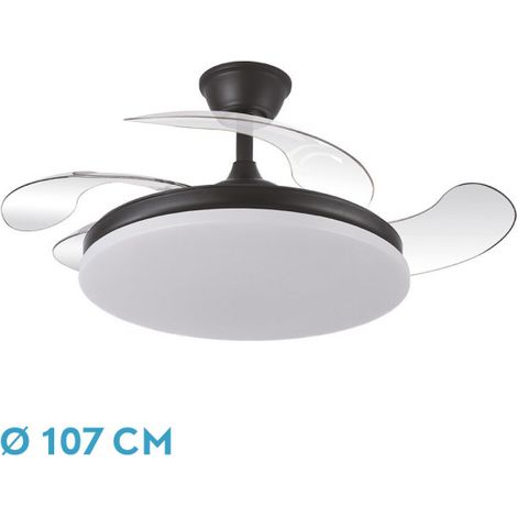 [NEUWERTIG] Lüfter dc trident 59w schwarz 4-stufiger Lüfter 107d 6980lm ferngesteuerter Dimmer+Timer+Memory 3000-4000-6000k