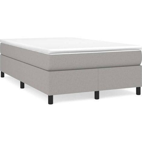 Boxspringbett mit Matratze Hellgrau 120x190 cm Stoff