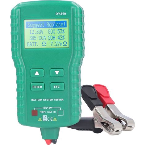 Testeur de batterie automobile DY219 12V, analyseur de charge et de tension de batterie (Ah/CCA), outil de diagnostic multifonctionnel (1/5)