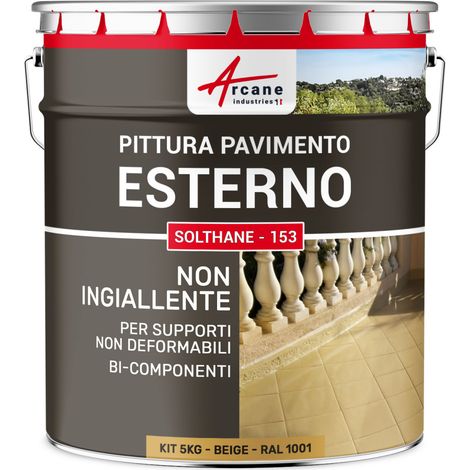 Vernice per cemento esterno calpestabile - SOLTHANE - 153 - 5 kg Beige - RAL 1001 - ARCANE INDUSTRIES