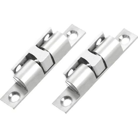 Charnière pour meuble,Promotion, Lot de 6 Loqueteau à Billes Cuivre Rouleau Loqueteau Fermeture Loqueteau à Double Bille avec vis pour Fermeture de Placard et Meuble - argent (42mm) (1/5)