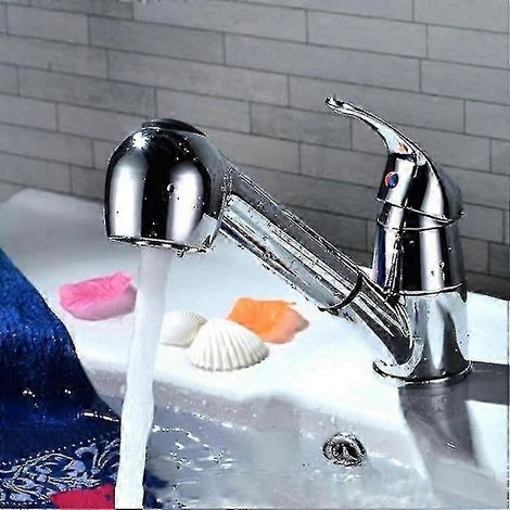 Mitigeur de cuisine avec douchette extractible, pivotant à 360°, eau chaude et froide, serpentin en céramique, une douche, sans robinetterie. (1/5)