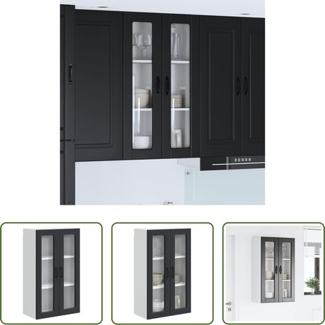 Bois d'ingénierie - Armoire de cuisine Noir 60 x 31 x 100 cm Bois d'ingénierie (1/5)