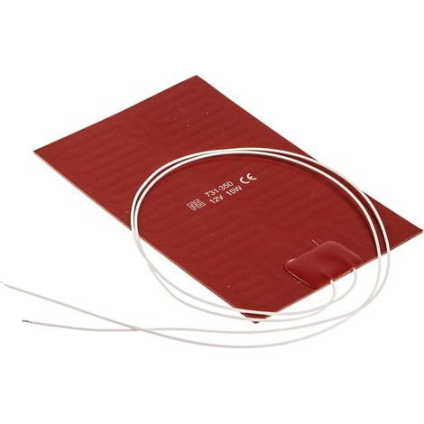 Tapis chauffant en silicone Rectangle RS PRO, 12 V c.c., 15 W, 100 x 150mm ( Prix pour 1 )