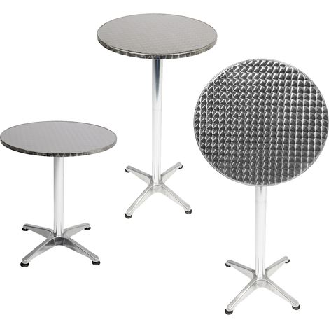 2 Stück Bistrostehtisch rund silber Ø60cm H70/110cm-M950249-2 (1/2)
