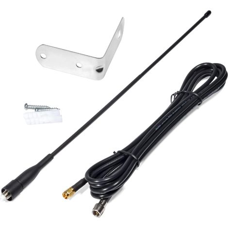 433Mhz Aerial 2.5dbi Omni 39CM(1.28ft) Antenna with 3M(9.8ft) RG58 Coaxial Cable SMA Male Plug and Mounting Bracket (1/5)
