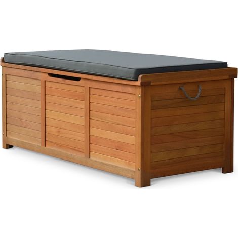 Wooden 200L garden storage box Natural 125x60x96 cm - Caja