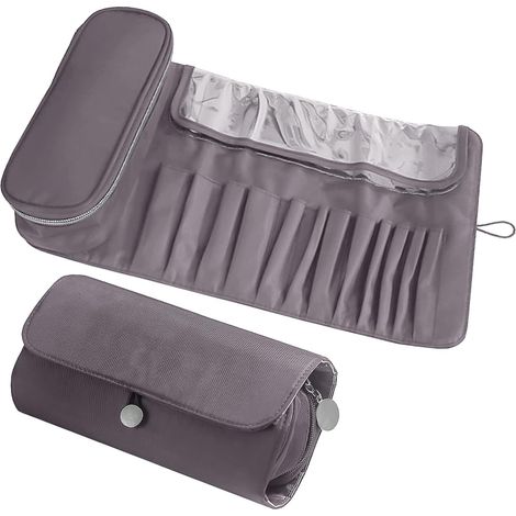 Gris, boîte de rangement pour pinceaux de maquillage, 12 porte-pinceaux, trousse à cosmétiques, boîte pour pinceaux de maquillage