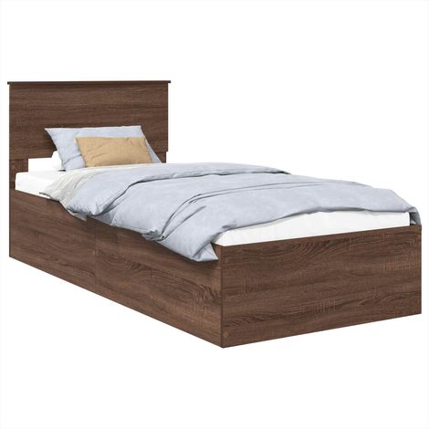 Bettrahmen Braun Eichen-Optik 75 x 190 cm Holzwerkstoff vidaXL