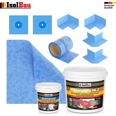 Dichtset Flüssigfolie HLZ 7 kg Quarzgrund Dichtband Dichtbahn Dusche Bad Balkon (1/5)