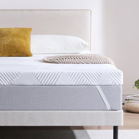 Mattress Topper 140 x 190 cm, 3 cm Thick, Gel Memory Foam, Comfortable and Breathable, with Non-Slip Design and Removable and Washable Mattress Cover (1/5)
