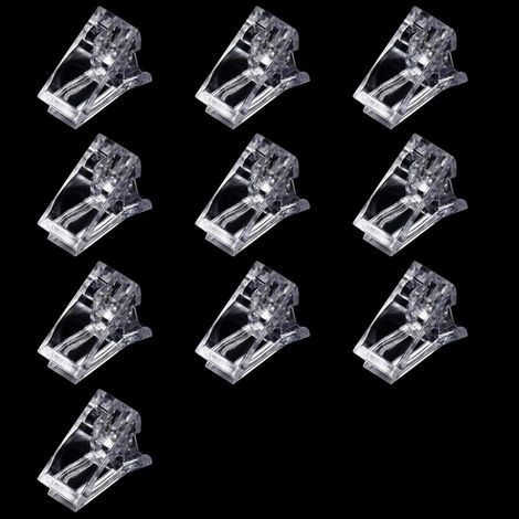 Clip Pour Extension D'ongles - En Plastique - Pour Polygel - Taille 3,4 x 3,4 x 2,8 mm - 10 Pièces (1/5)