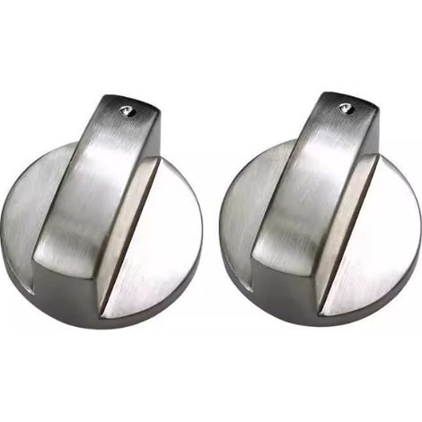 Incluye dos perillas para cocina de gas, perillas de repuesto universales de 8 mm (ángulo: 0°) e interruptores duraderos con acabado metálico (plateado). (1/5)